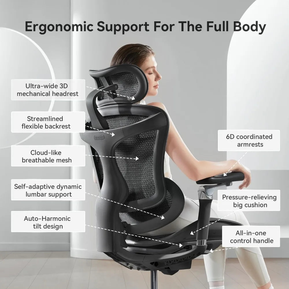 Ergonomic Office Chair with 6D Armrests
