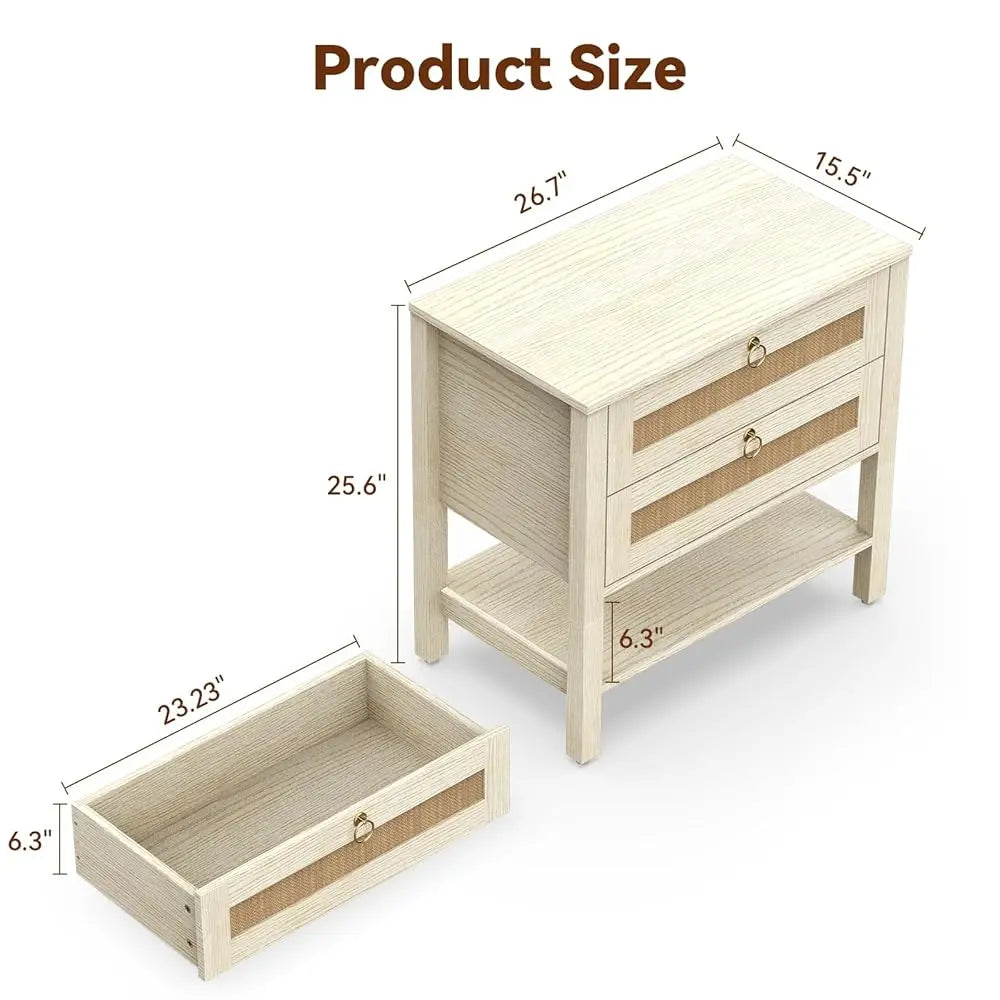 White Night Stand Set Of 2