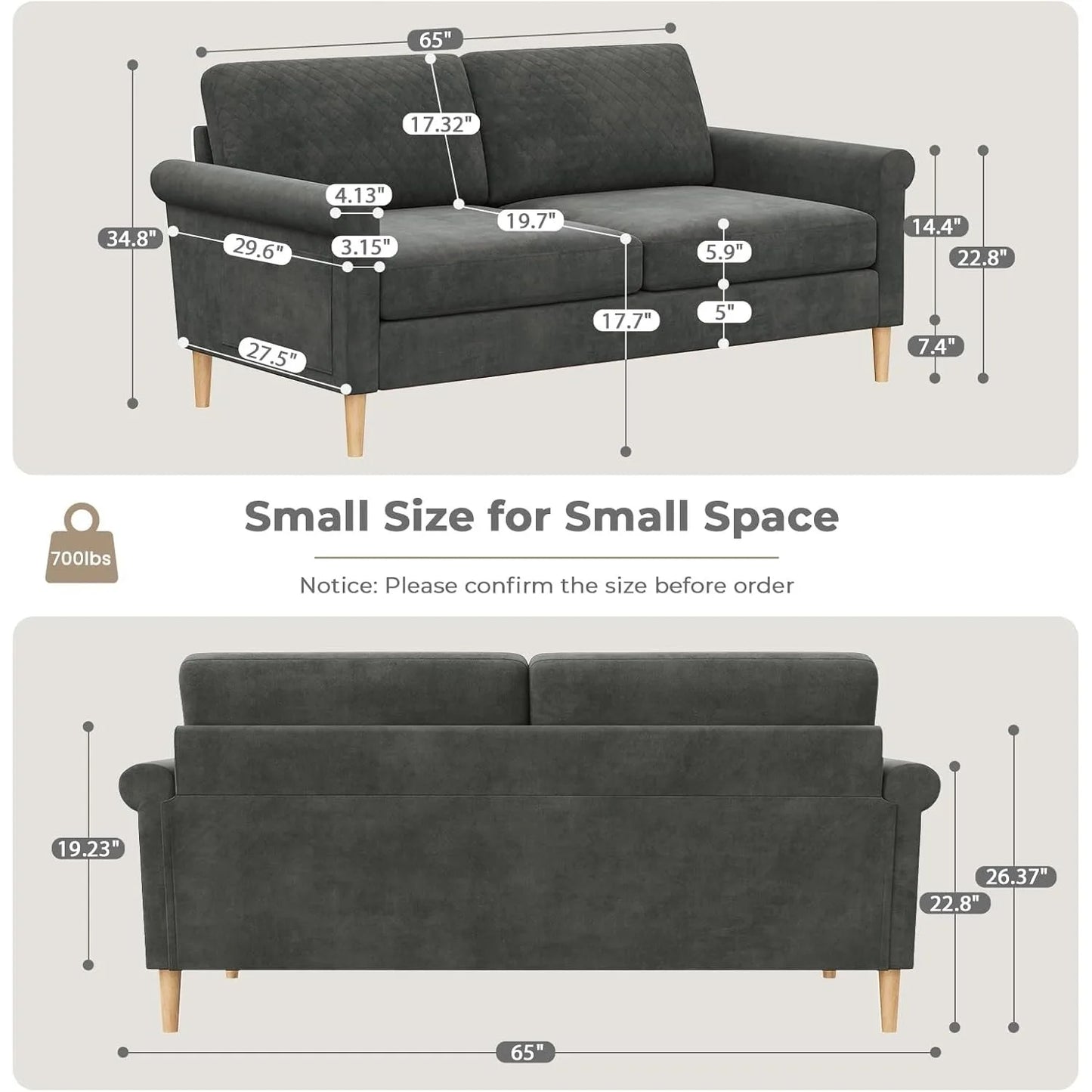 Comfy Small Couch,