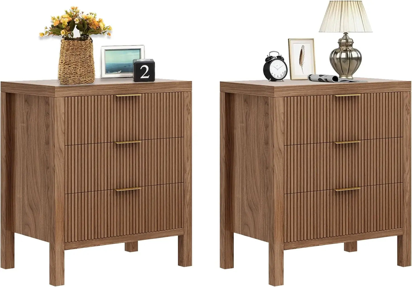 Fluted Nightstands Set of 2