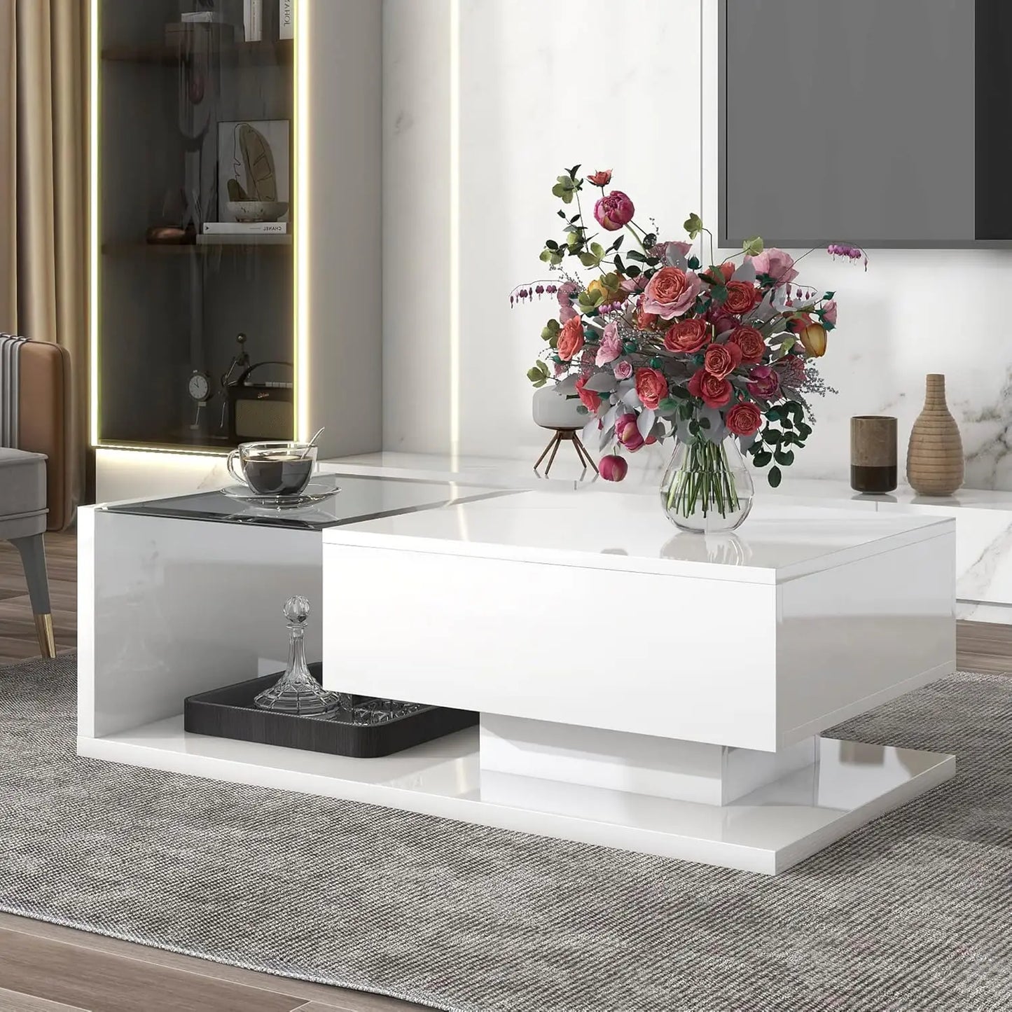 Coffee Table with Tempered Glass