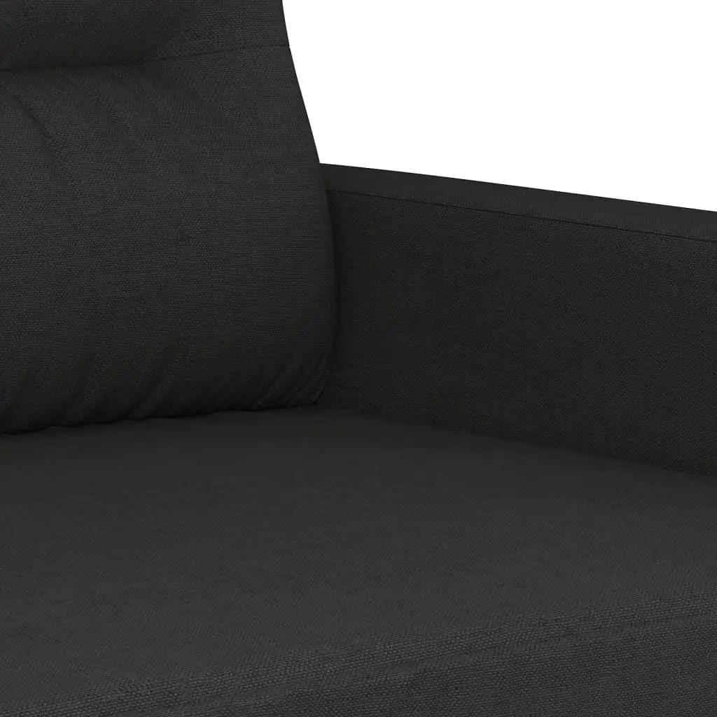 Stylish Black 2-Seater Fabric Sofa