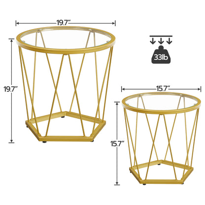 Set of 2 Round Glass Tables