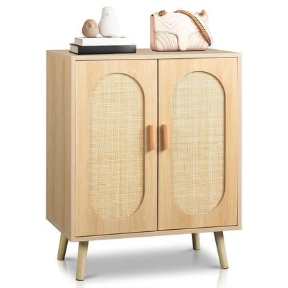 Modern Rattan Shoe Storage Cabinet