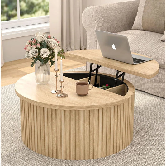 Lift-Top Fluted Coffee Table