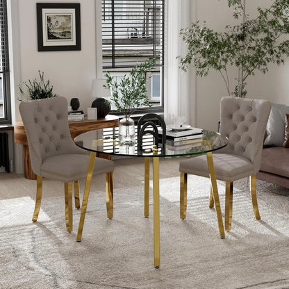 5 Piece Luxury Round Glass Dining Set