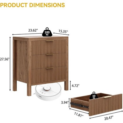 Fluted Nightstands Set of 2