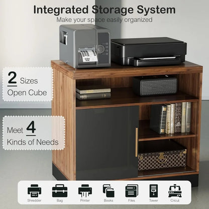 Wood File Cabinet with Door