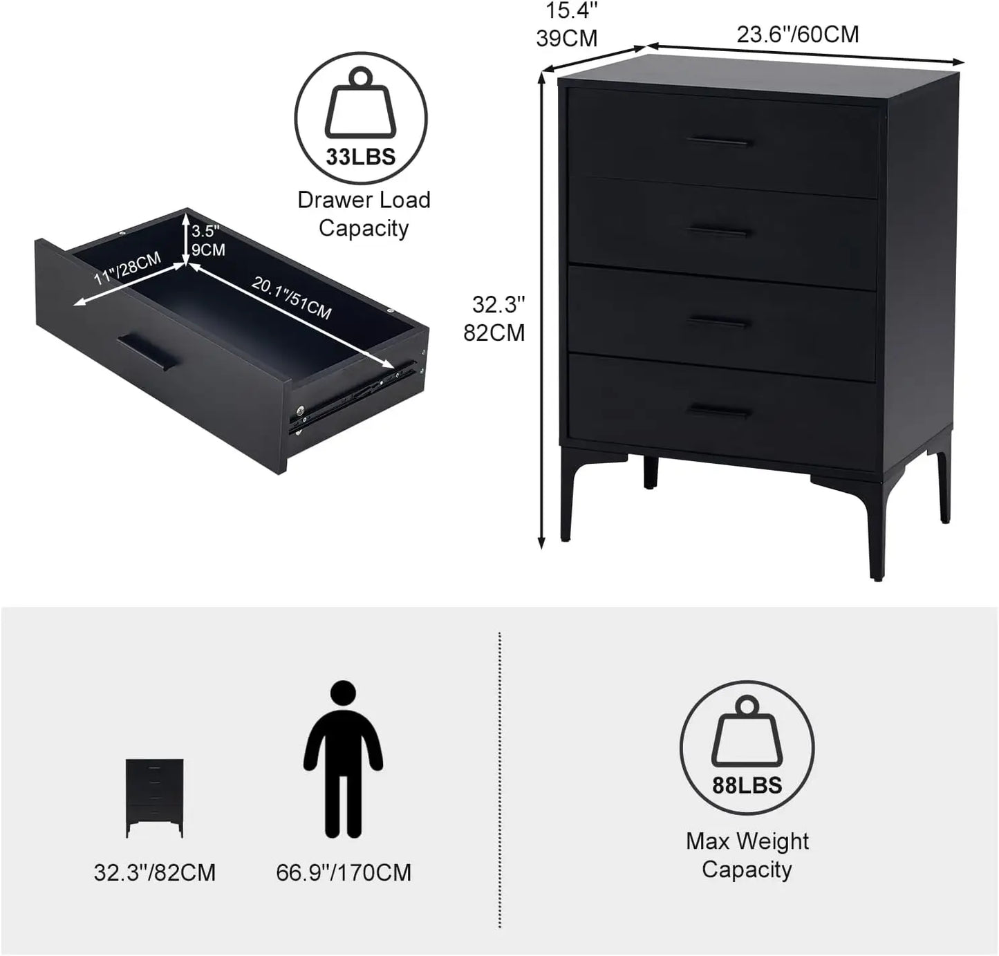 4-Drawer Vertical Dresser