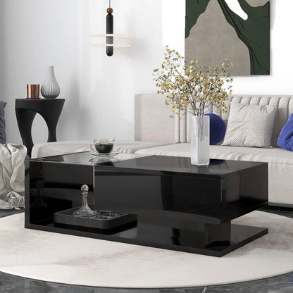 Coffee Table with Tempered Glass