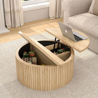 Lift-Top Fluted Coffee Table