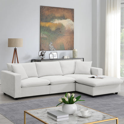 Modern Sectional Sofa with Throw Pillows