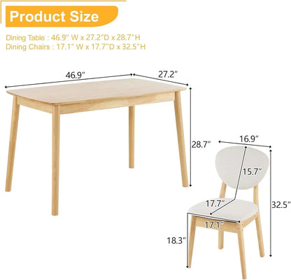 Modern 5-Piece Wood Dining Table Set