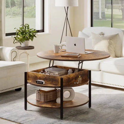 Round Lift Top Small Coffee Table