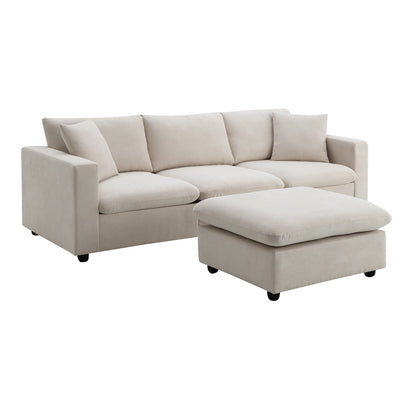 Modern Sectional Sofa with Throw Pillows