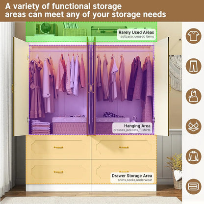 4 Doors Armoire Wardrobe