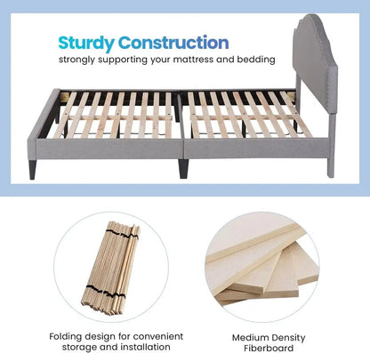 Fabric Headboard Platform Bed