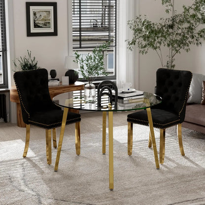 5 Piece Luxury Round Glass Dining Set