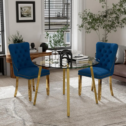 5 Piece Luxury Round Glass Dining Set