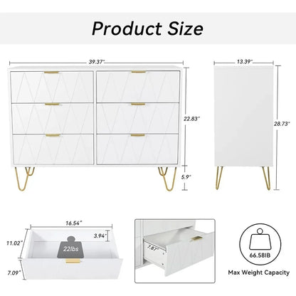 Modern 6-Drawer Dresser