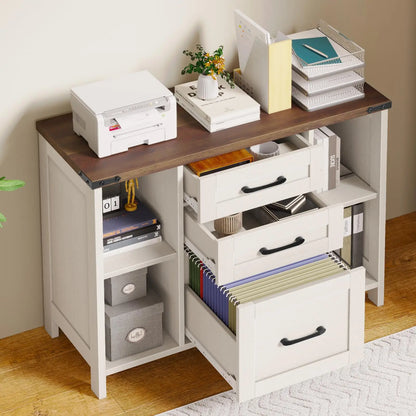 3-Drawer File Cabinet with Shelves