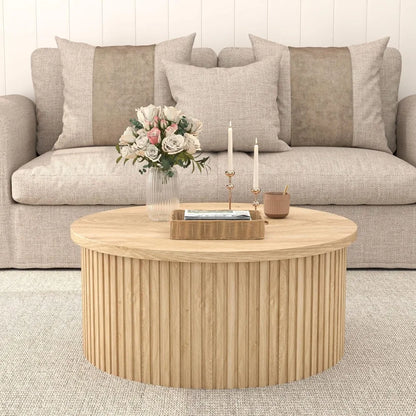Lift-Top Fluted Coffee Table