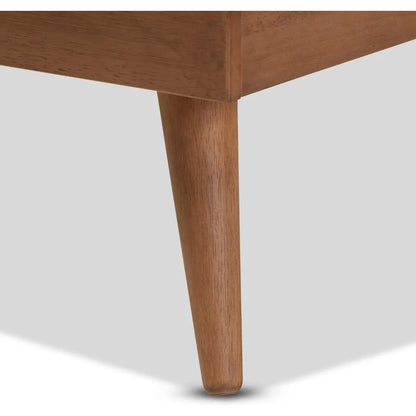 Mid-Century Walnut Queen Platform Bed