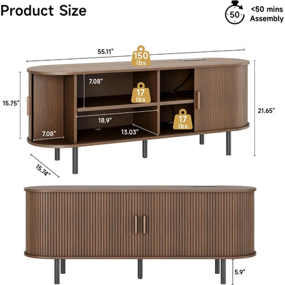 TV Stand with Sliding Doors