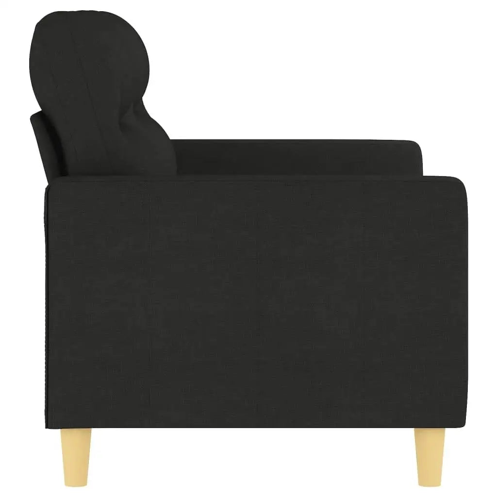 Stylish Black 2-Seater Fabric Sofa