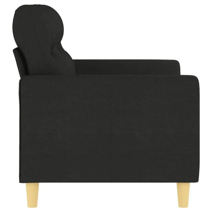 Stylish Black 2-Seater Fabric Sofa