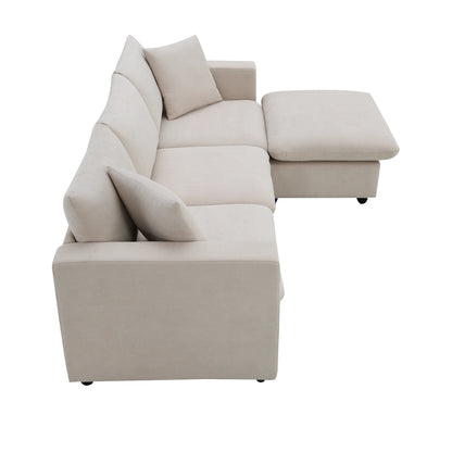 Modern Sectional Sofa with Throw Pillows
