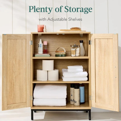 2-Door Natural Rattan Cabinet