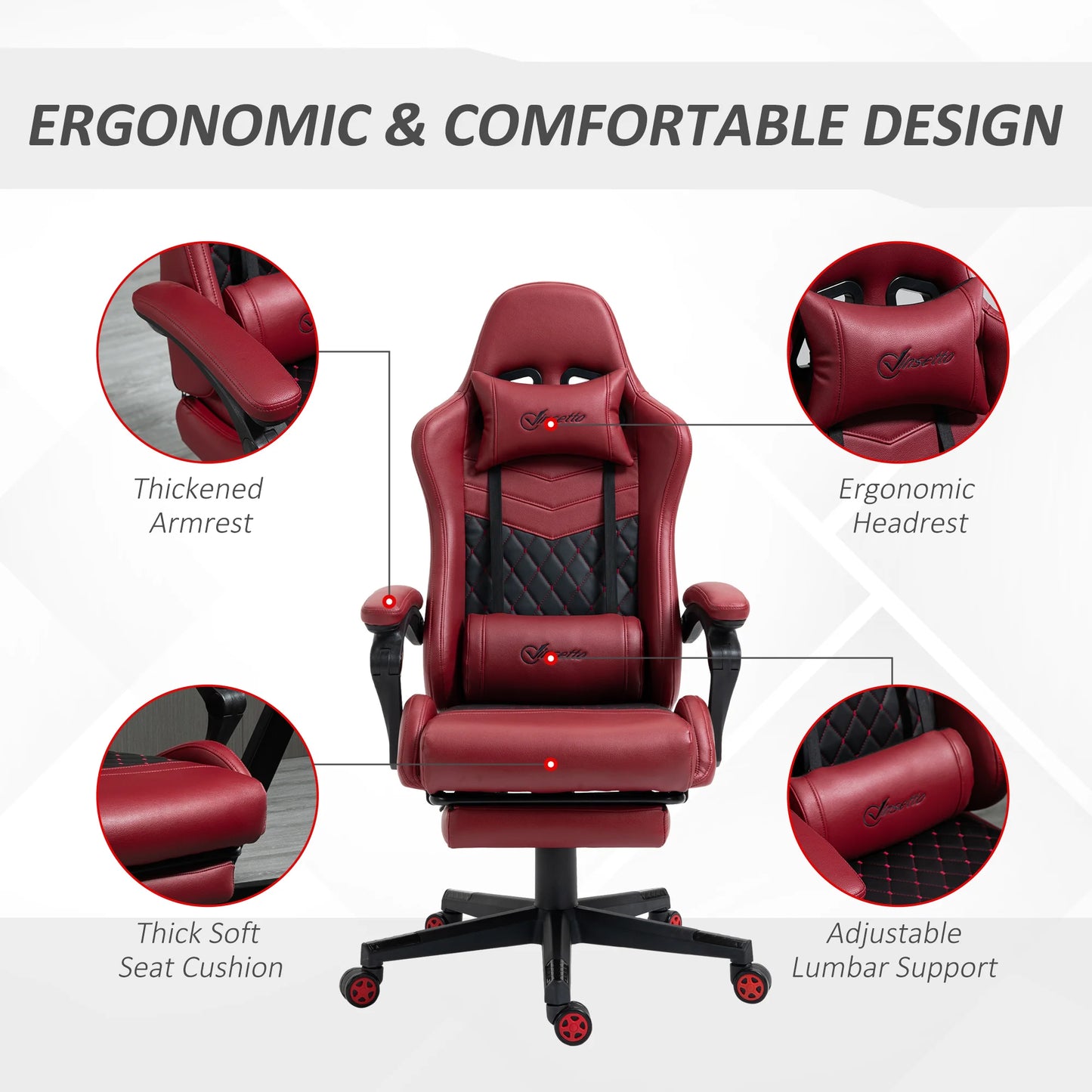 Gaming Chair with Footrest
