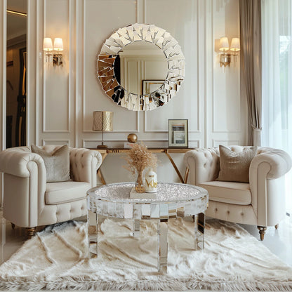 Mirrored Crystal Coffee Table
