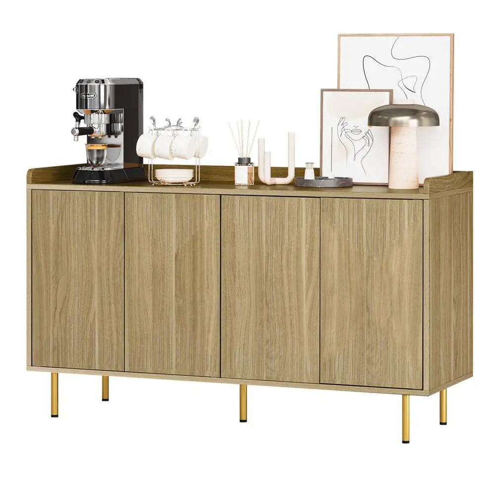 Modern 4 Door Buffet Cabinet Wooden Sideboard