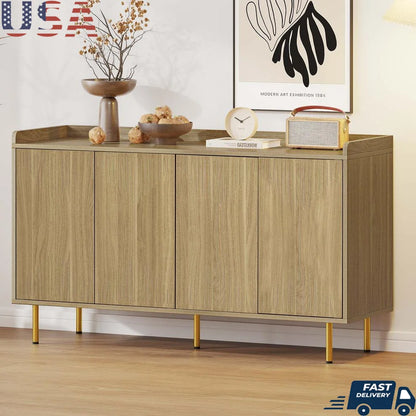 Modern 4 Door Buffet Cabinet Wooden Sideboard