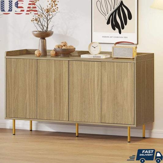 Modern 4 Door Buffet Cabinet Wooden Sideboard