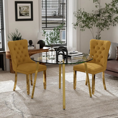 5 Piece Luxury Round Glass Dining Set