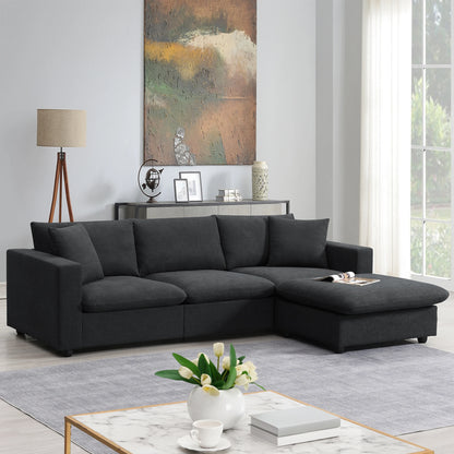 Modern Sectional Sofa with Throw Pillows