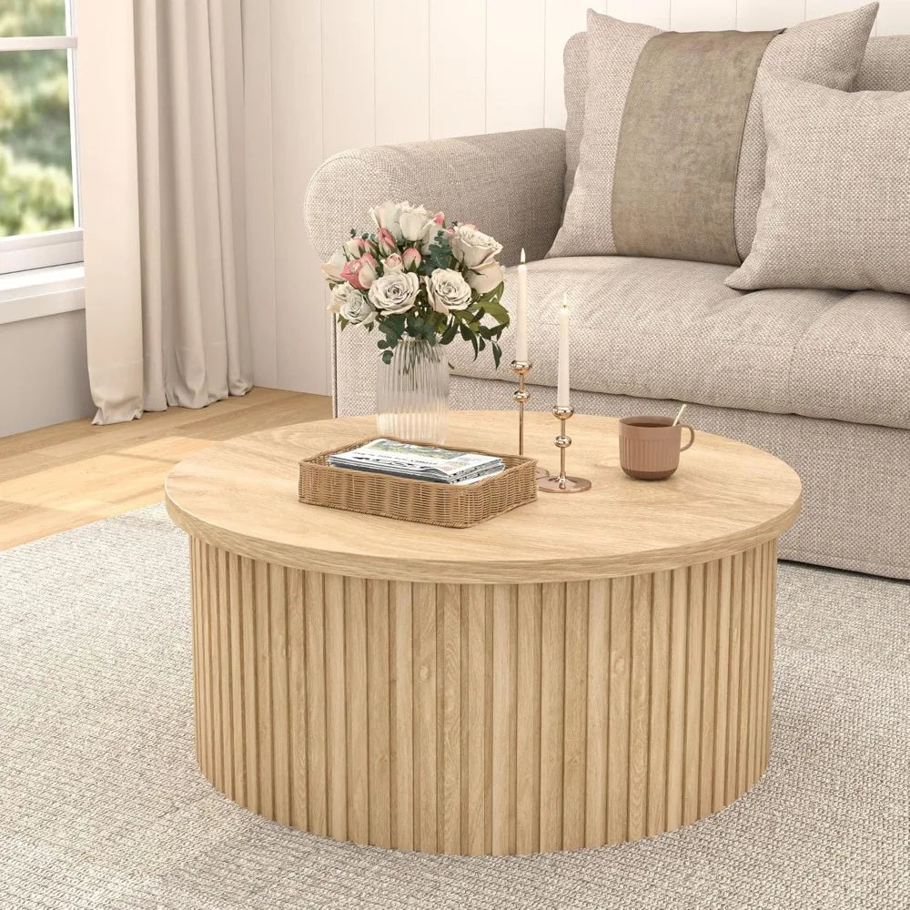 Lift-Top Fluted Coffee Table