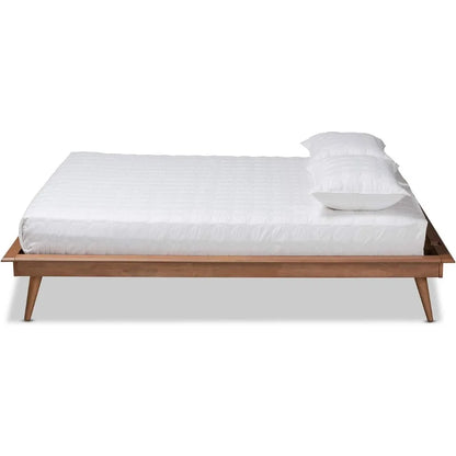 Mid-Century Walnut Queen Platform Bed