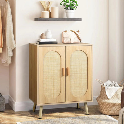Modern Rattan Shoe Storage Cabinet