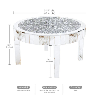 Mirrored Crystal Coffee Table