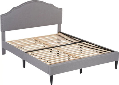 Fabric Headboard Platform Bed