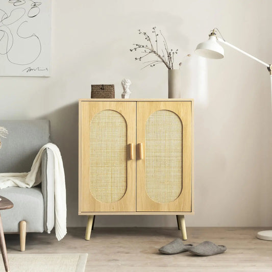 Modern Rattan Shoe Storage Cabinet