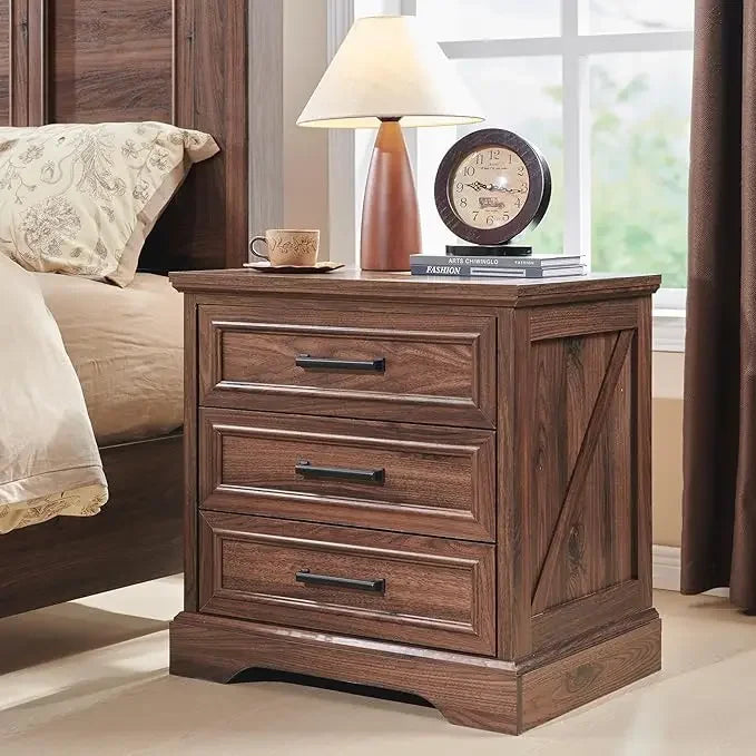 Farmhouse Nightstand with Charging Station