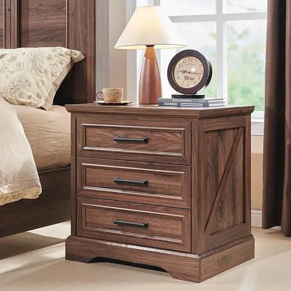 Farmhouse Nightstand with Charging Station
