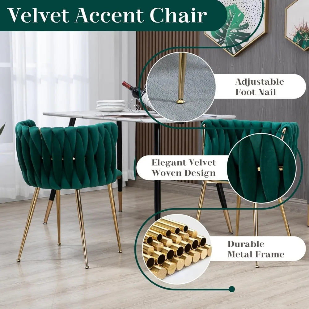Golden Round Glass Dining Table Set for 4