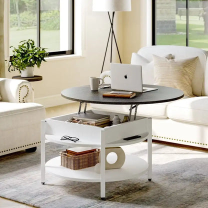 Round Lift Top Small Coffee Table
