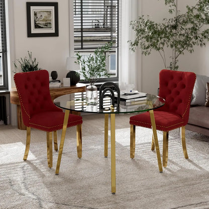 5 Piece Luxury Round Glass Dining Set